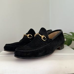 Black Gucci Suede Loafers